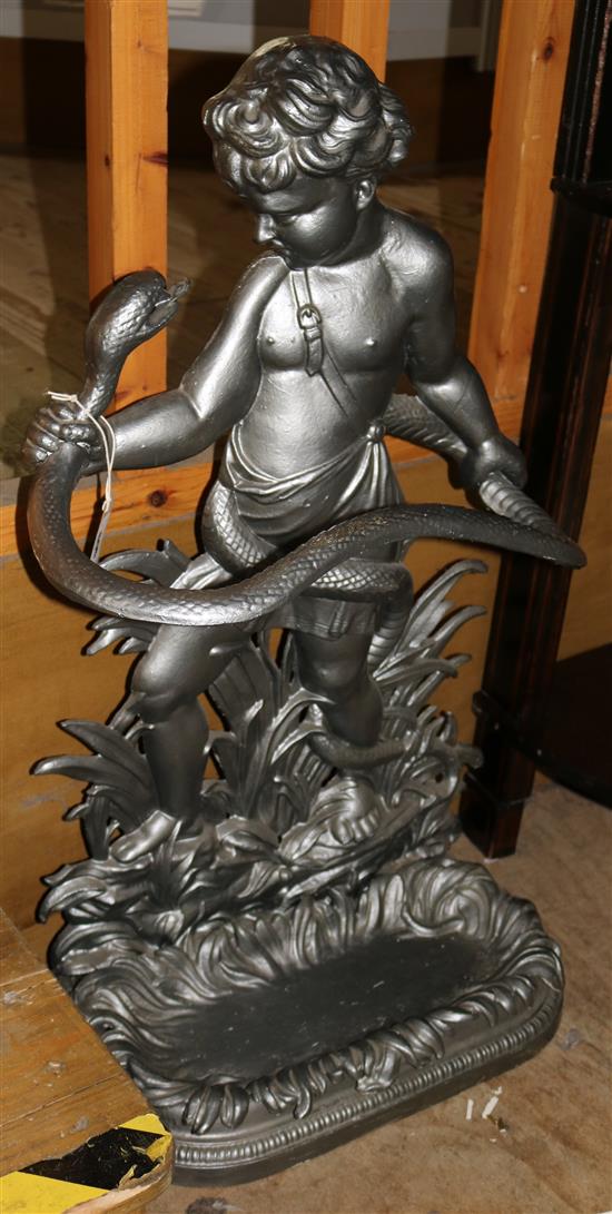 Victorian style painted cast iron stick stand(-)